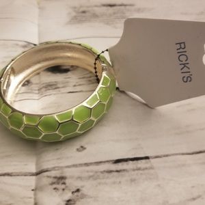 Lime green honey comb bangle bracelet NWT